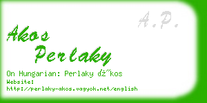 akos perlaky business card